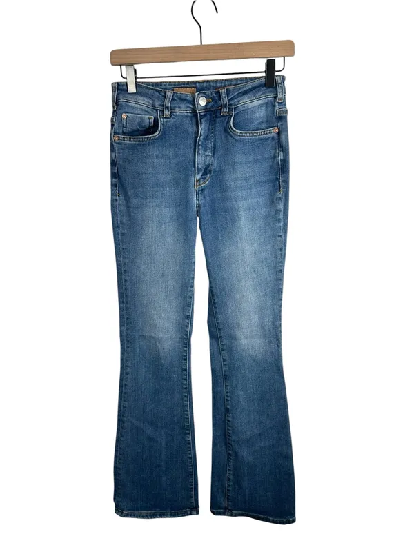 Pilcro Anthropologie High Rise Flare Jeans Womens 25 Medium Wash Stretch‎ Denim - Image 3