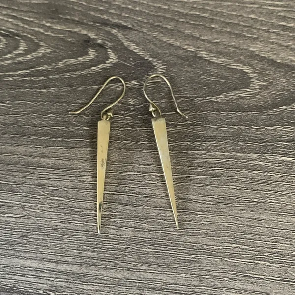 Melinda Maria Drop Pyramid Dagger Earrings 14K Gold Plated - Image 3