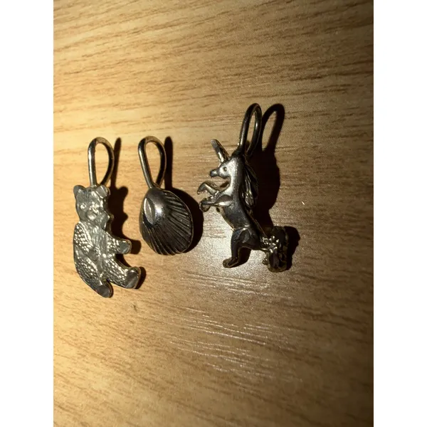 3 Pcs Sterling Silver 925 Bear Shell Unicorn Charm For Bracelet Or Necklace - Image 2