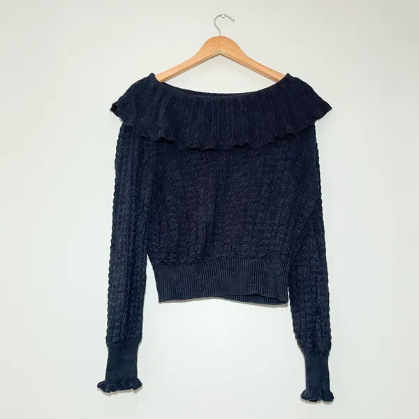 Free People Crazy in Love Ruffle Off the Shoulder Sweater - Image 2