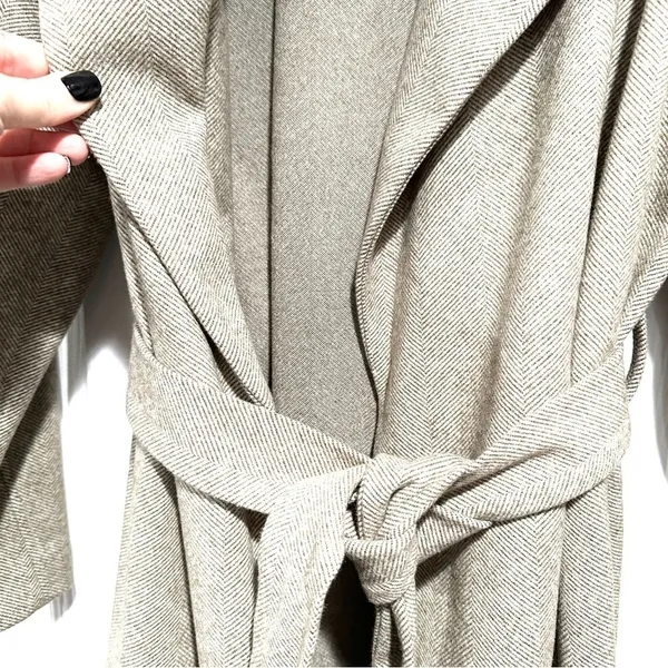 NWOT Elizabeth & James Women's Herringbone Long Belted Coat - Image 7