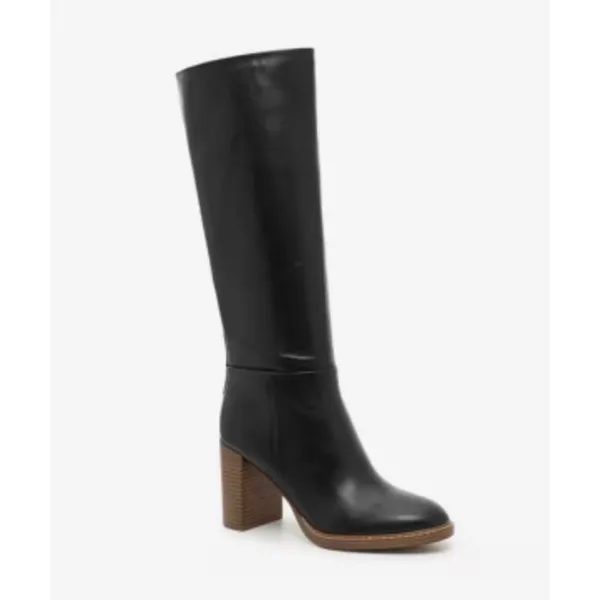 Marc Fisher Gabey Black Leather Knee High Boots Size 10M Block Heel Zip-Up New - Image 5