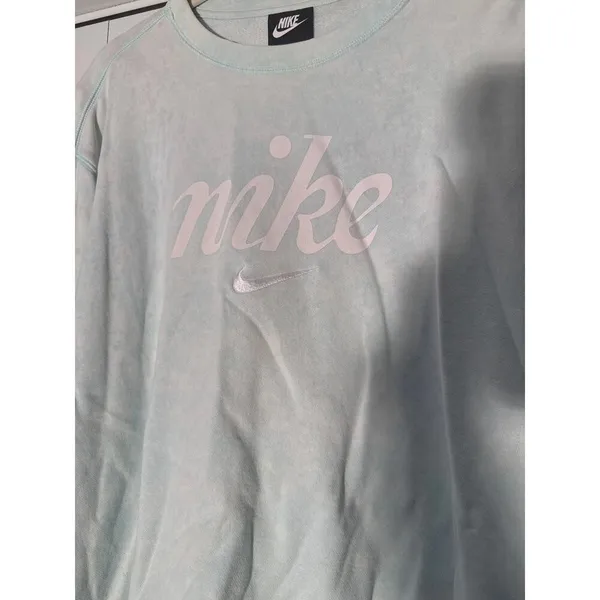 Nike Cropped Sweatshirt Sz 2x Bluish Tie Dye Emboidered‎ Swish Logo - Image 2