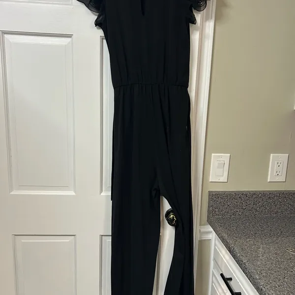 Express Classic Black Jumpsuit with Lace Sleeves - Image 4