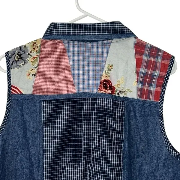 Koret City Blues Vintage Patchwork Vest(Size Medium)) Blue - Image 5