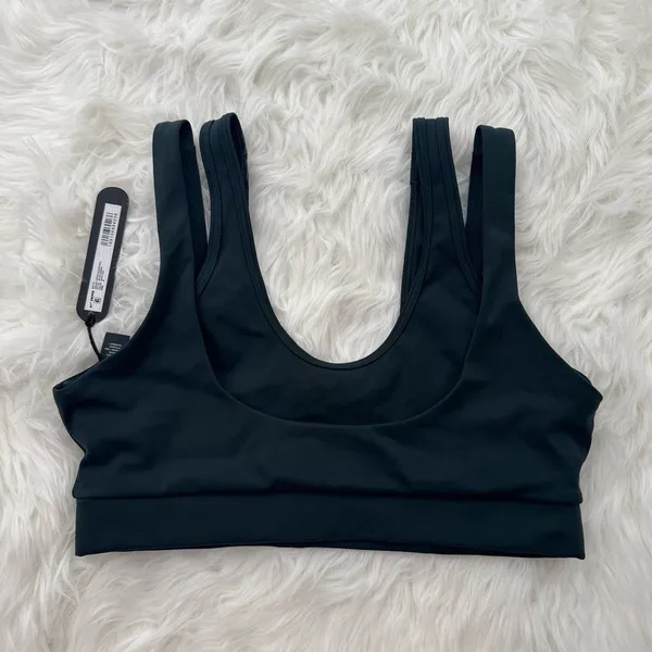 Nike Skims Matte Double Strap Scoop Bra Dark Teal Size Medium - Image 3