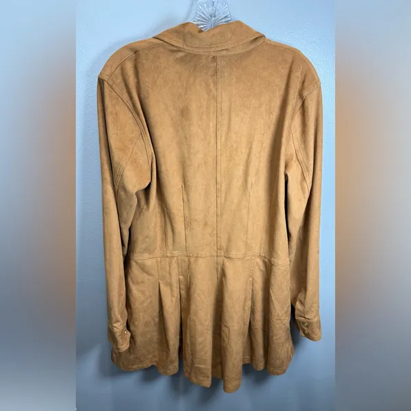 Free People Revolve Wanderlaust Faux Suede Shortall Romper Almond Ash Size Large - Image 3