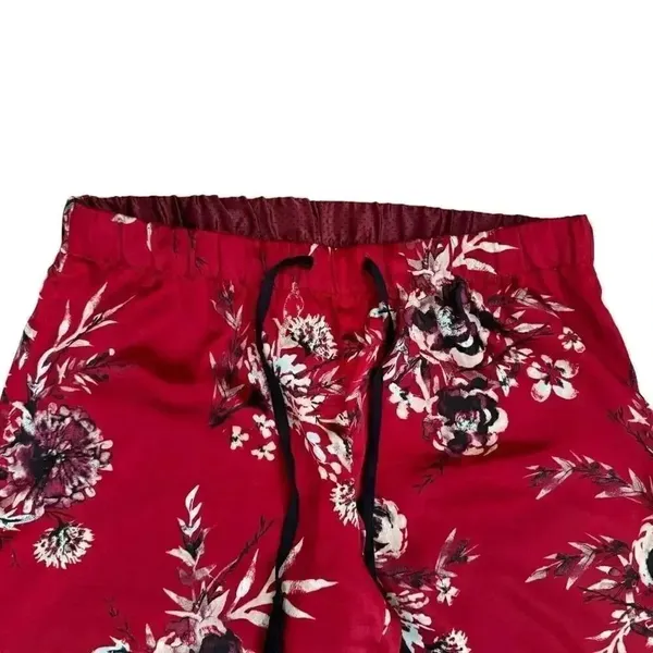 Gilligan & O'Malley Red Women's Satin Floral Lightweight Pajama Pants SZ M #1944 - Image 3