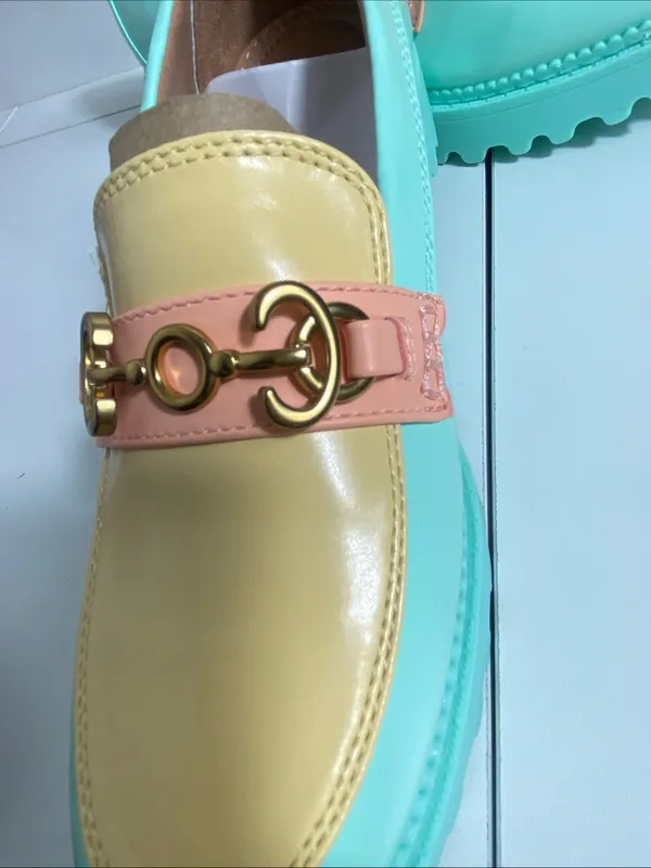 NWOB Circus NY Sam Edelman Deana Loafers Mint Pineapple Yellow Multi Size 7.5 - Image 12