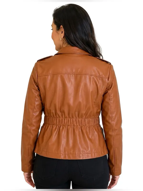 New York & Company Faux Leather Moto Jacket Size Large NWT - Image 2