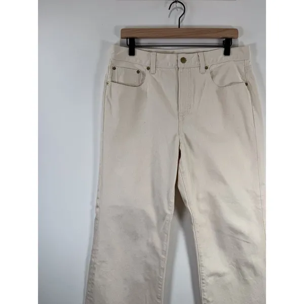 J.CREW Womens Jeans Beige Denim High Rise Relaxed 84 Kickout Crop Rigid Size 29 - Image 6