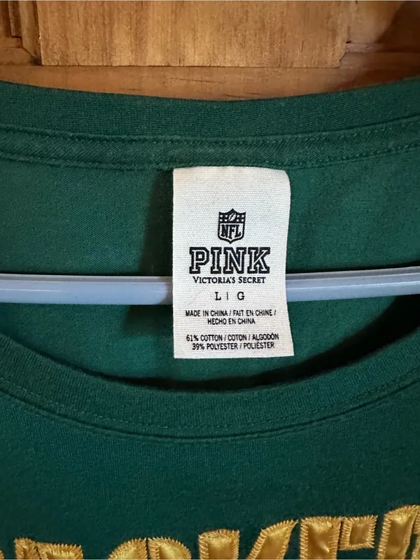 PINK Victoria's Secret Green Bay packers nfl Football jerseys Y2K Tee oversized - Image 2