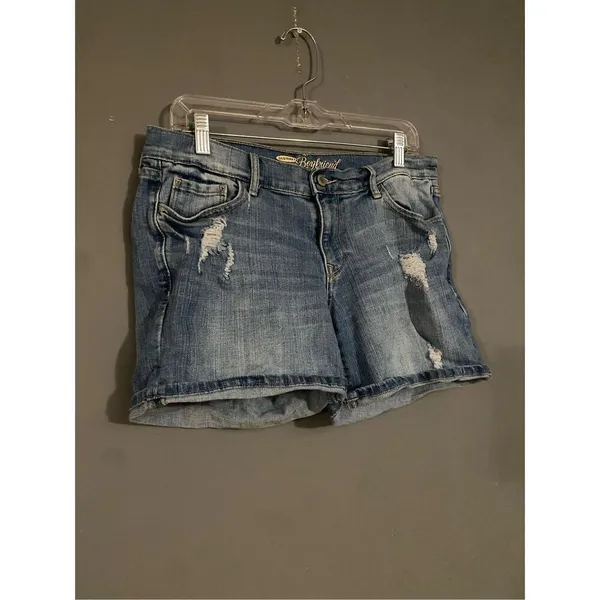 Old Navy Light Wash Boyfriend Distressed Denim Jean Shorts Size 8 - Image 2