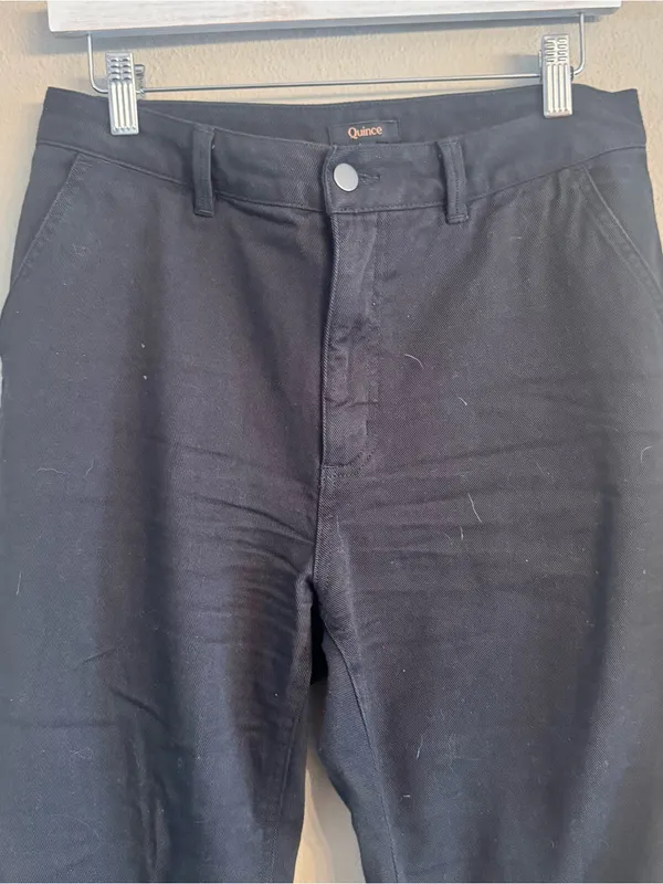 QUINCE Organic‎ Stretch Cotton Twill Straight Leg Cropped Pants - Image 3