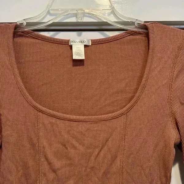 Bozzolo rustic brown colored crop top size small. - Image 4