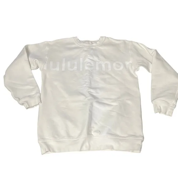 Lululemon All Yours Crewneck Graphic Sweatshirt White Opal Women Size 8 Pullover - Image 3