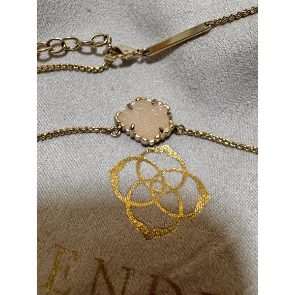 Kendra Scott Elisa Gold Iridescent Drusy Pendant Necklace Dainty Jewelry‎ - Image 2