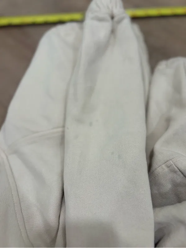Anthropologie Cream Cropped Elastic-Hem Sweatshirt Size Medium - Image 8