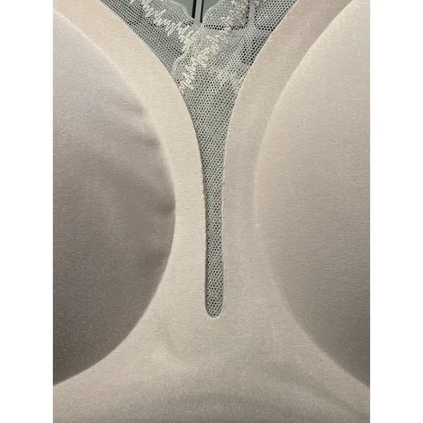 Cueply Women Beige Wireless‎ Seamless Bra Lace Trim Molded Cups Size Large NWT - Image 5