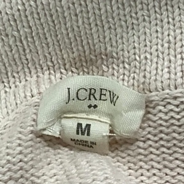 J.Crew Cream White Knit Shawl Collar Long Sleeve Open Cardigan Sweater Top Sz M - Image 3