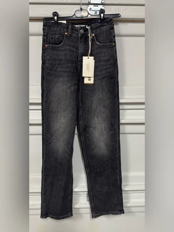 Bayeas High Rise Ankle Straight Leg Jeans Black Size 24 New - Image 4