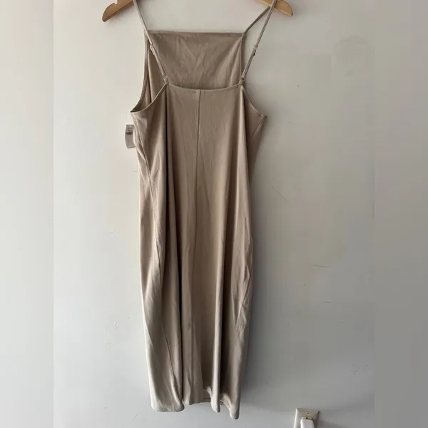 NEW!! Old Navy Square‎ Neck Rib Knit Tan Midi Dress - Image 5