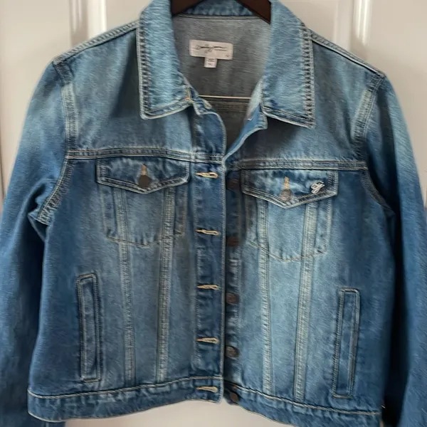 Carly Jean Los Angeles Fletcher Blue Jean Jacket Women’s XL - Image 3