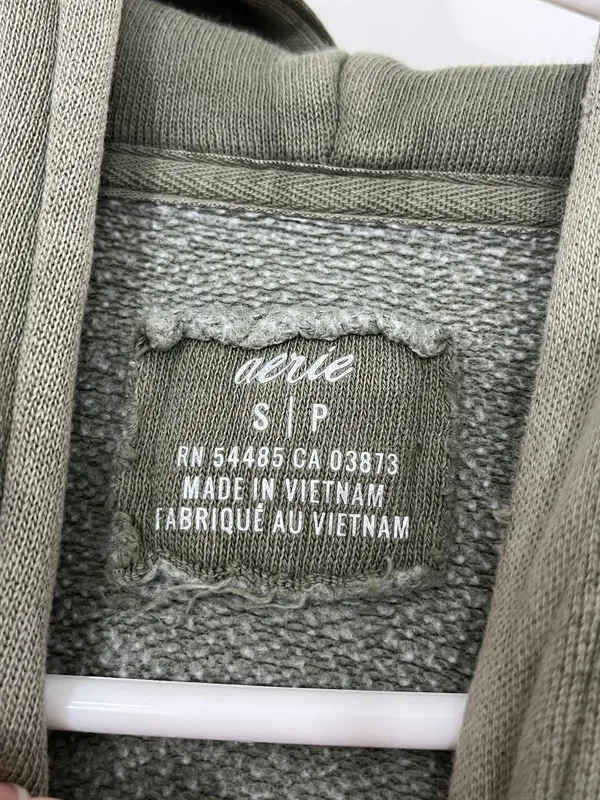 Aerie Small Sage Green Oversized Distressed Hoodie - Image 5