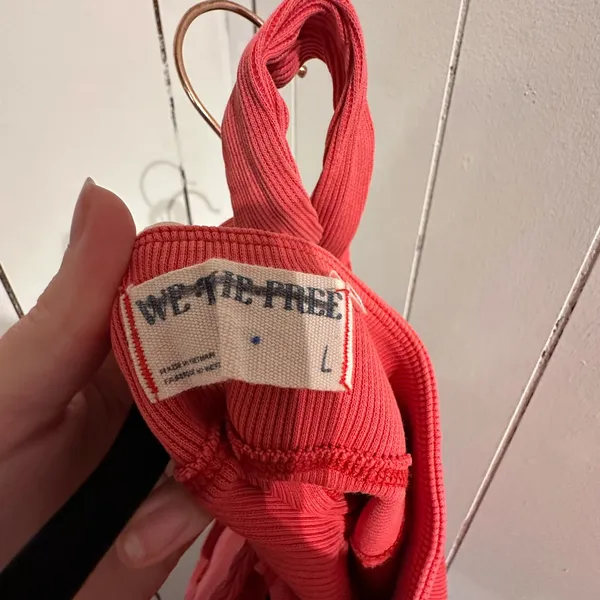WE THE FREE Waffle knit Red Halter Top - Image 4