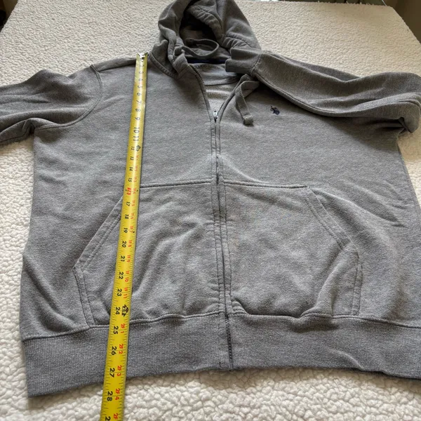 U.S. POLO ASSN Vintage Style Heather Gray Zip Up Hoodie Skate Indie grunge Large - Image 6