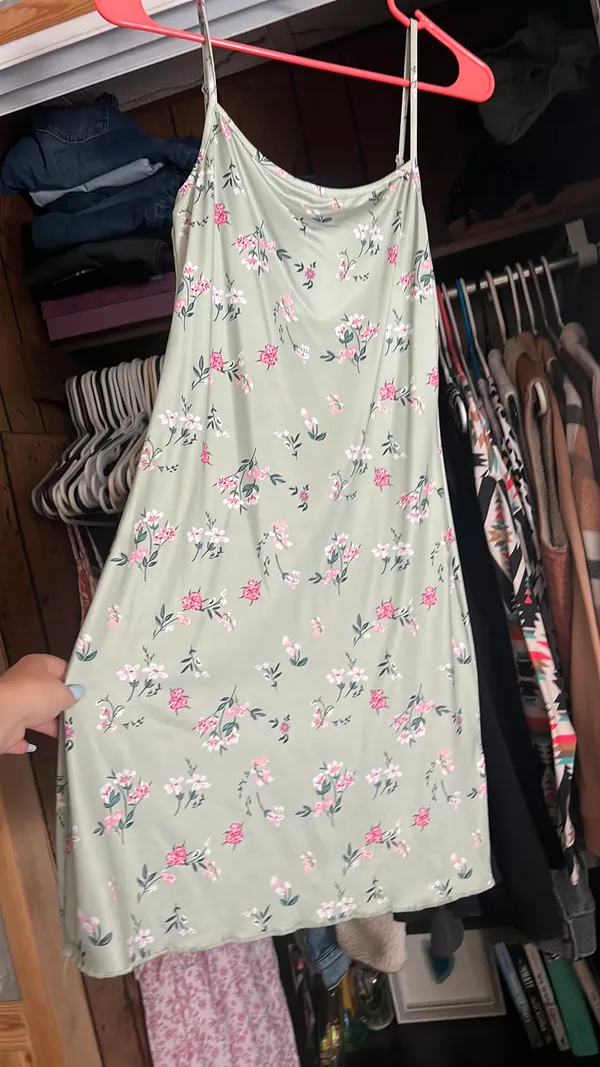 Floral Dress Green Size XS - Image 2