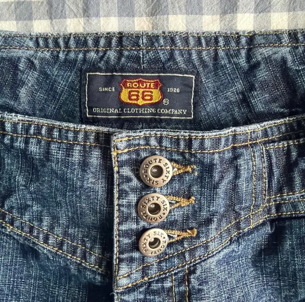 Vintage Route 66 Blue Denim Shorts 90s - Image 2