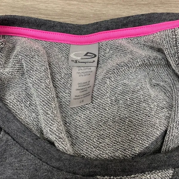 Champion Gray French Terry High Low Crewneck Sweatshirt Women’s XL - Image 4