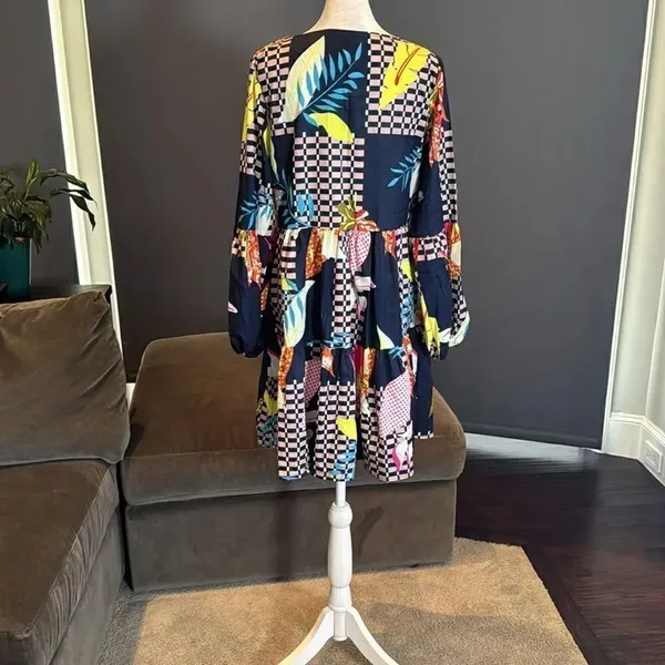 Women’s Loose Fitting Flowy Long Sleeve Lightweight Short Summer Dress Size S - Image 3