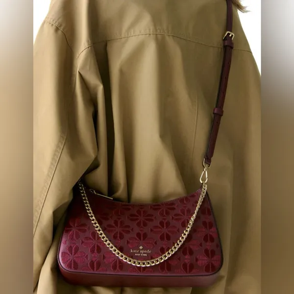 Kate Spade Spade Flower Embroidered Medium Convertible Crossbody #KL955 - Image 2
