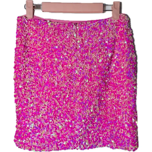NASTY GAL Premium‎ Velvet Pink Sequin Mini Skirt Size 0 - New With Tags - Image 5