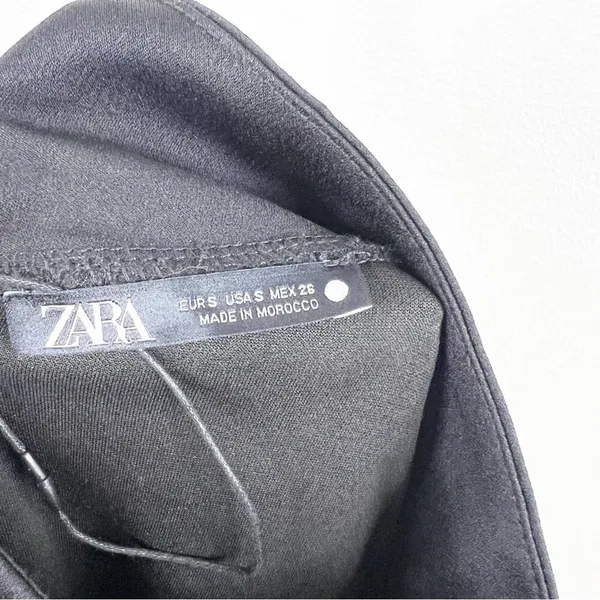 ZARA Paneled Satin‎ Top Women's Size S Black Minimalist Chic - Image 7