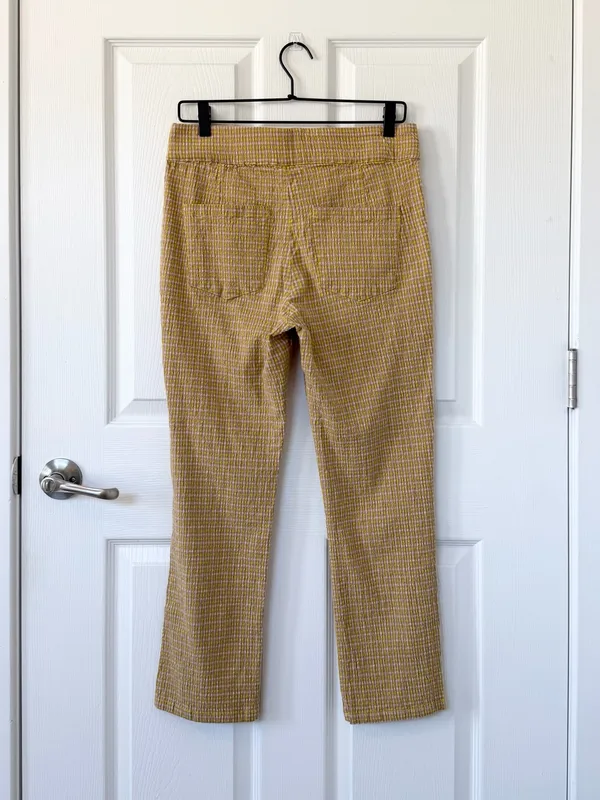 Free People In My Feelings Slim Crop Gingham Plaid Pants in Yellow - Image 7