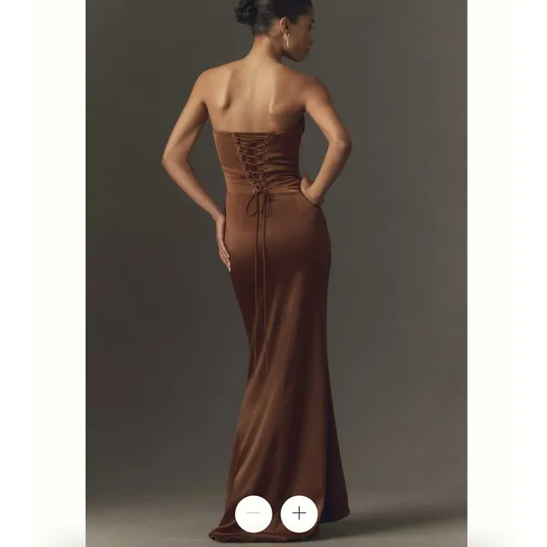 Anthropologie Mare Mare Odette Strapless Corset Chocolate Brown Maxi Dress NWT - Image 9