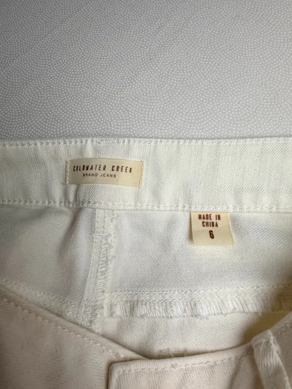 Coldwater Creek Women’s Size 6 White Straight Leg Stretch Jeans Pants - Image 4