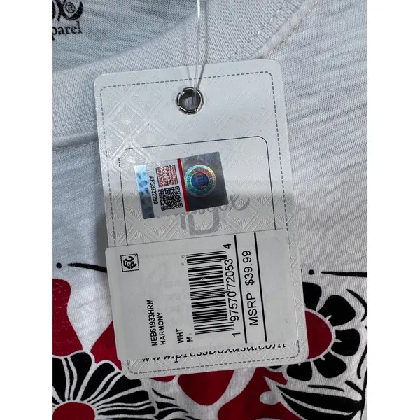 Pressbox Women's Medium White NC State Wolfpack T-Shirt Floral Graphic NWT - Image 4