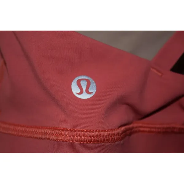 Lululemon Energy Bra Women Size 8 Salmon Pink Excellent Strappy Back Yoga Gym - Image 3