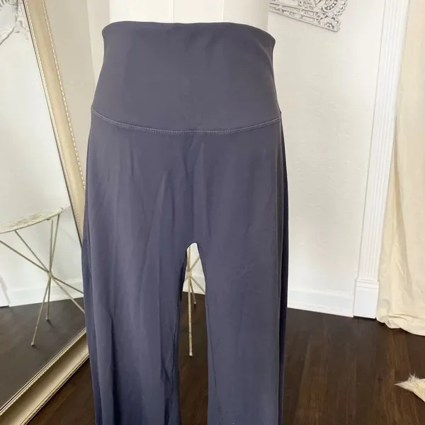 NWT Pobodo High Waisted Yoga Casual Wide Leg Pants Size L Grey - Image 2
