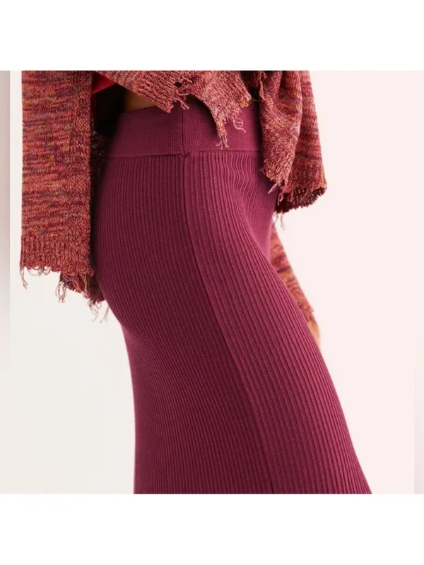 Free People Shine Bright Ribbed Maxi Skirt Size Small - Image 2