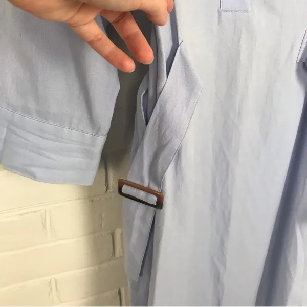Zara Basic Light Blue Casual Style Shirtdress Size S - Image 6