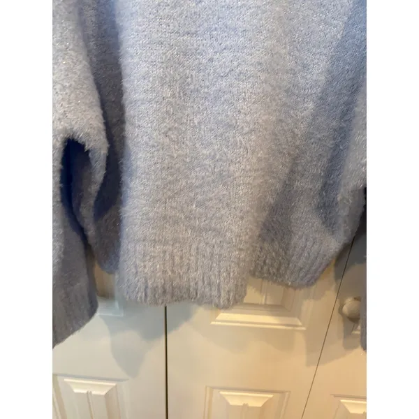 Free Assembly Blue Shimmer Mock Neck Sweater‎ Size XXL - Image 4