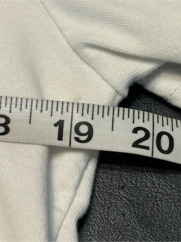 Nike White Cropped Oversized Swoosh Tee size Small - Image 8