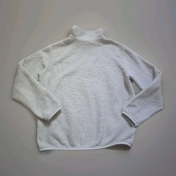 Patagonia Women’s Large Fleece Sweater Jacket 1/4 Zip Sherpa White Matted Fleece - Image 5