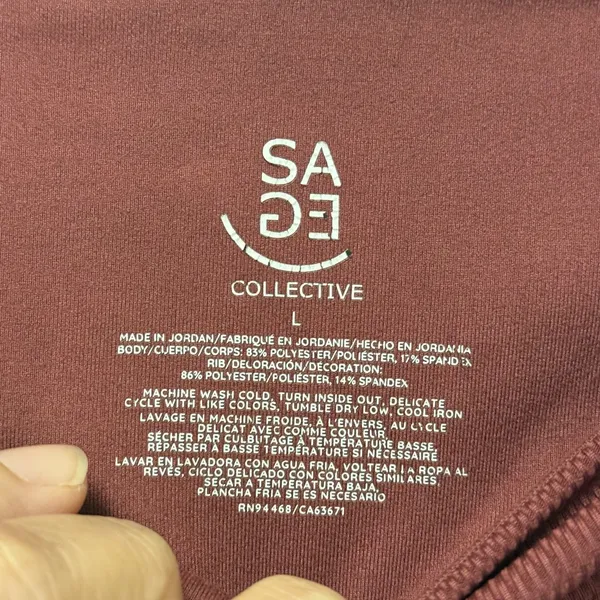 SAGE COLLECTIVE Burgundy Joggers Size Large - Image 4