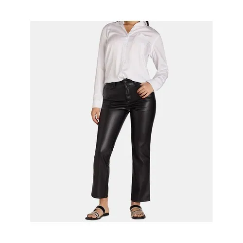 Time and Tru Womens Pants Sz 6 Black High Rise Straight Leg Faux Leather Casual - Image 3